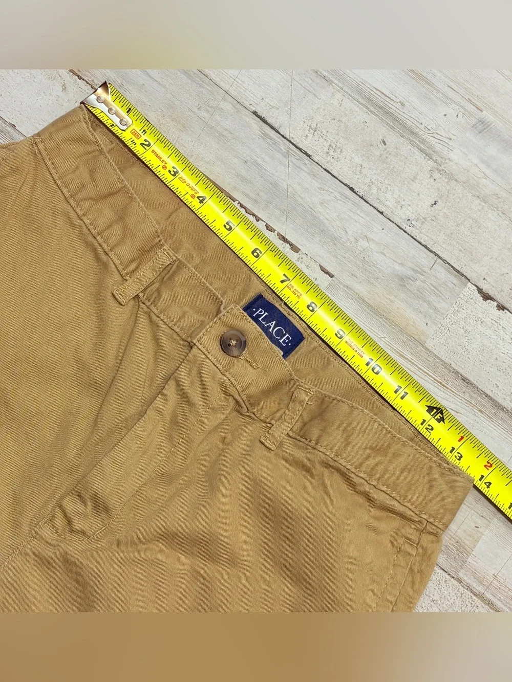 Boys Children's Place Khaki Dress Uniform Pants Tan Size 16 Adjustable Waist